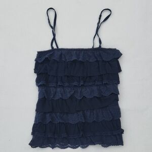​Hollister Navy Blue Tiered Ruffle Camisole Sz. M